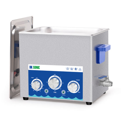 DK SONIC Industrieller Ultraschallreiniger 10L, 240W, Ultraschall-Vergaserreiniger mit einstellbarer Leistung, Timer und Heizung für Teile, Leiterplatten und Kettenreinigung (inklusive Korb)