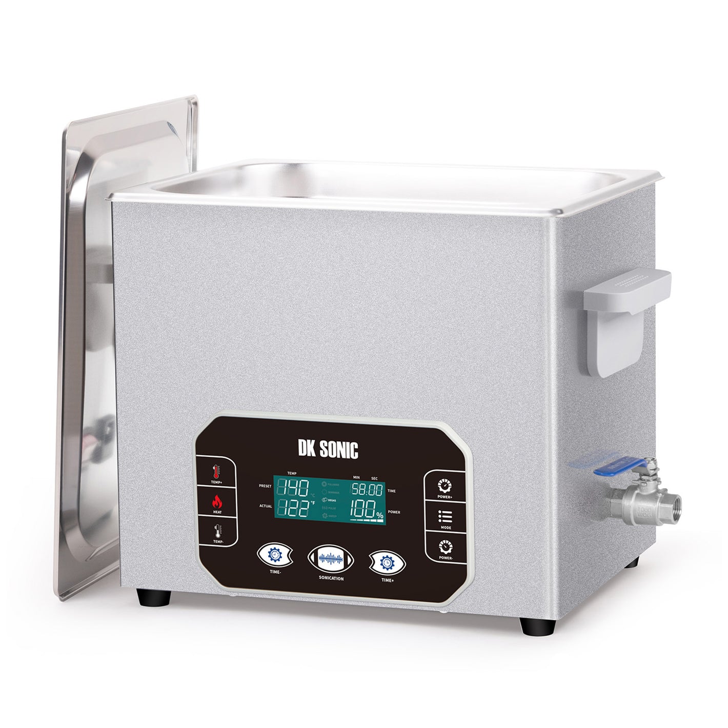 DK SONIC Ultrasonic Cleaner 10L, 240W Heavy-Duty Sonic Cleaner with Smart Touch Control, Five Modes for Motorcycle Engines, Carburetors, Chains,Circuit Board (Include Basket)