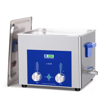DK SONIC Industrial Ultrasonic Cleaner 15L,360W Commercial Sonic Cleaner with Encoded Timer,Heater&Basket, Multiple Functions for Carburetors, Motorcycle Engines, Chains