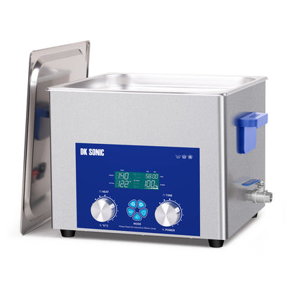 DK SONIC Ultraschallreiniger 15L 360W, Ultraschallvergaserreiniger mit intelligentem mechanischem Timer, Heizung und einstellbarer Leistungsfunktion für Vergaser, Motorradmotoren, Ketten