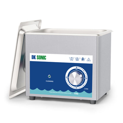 DK SONIC Ultraschallreiniger, 1.5L 60W Professioneller Ultraschall Brillenreiniger mit Mechanischer Steuerung, Ultraschallreinigungsgerät für Ketten, Schmuck, Münzen Reinigung (Inklusive Körbe)