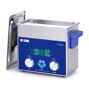 DK SONIC Ultraschallreiniger 3L 120W, Ultraschall-Schmuckreiniger mit intelligentem mechanischem Timer, Heizung und einstellbarer Leistungsfunktion für die Reinigung von Brillen, Halsketten und Uhren