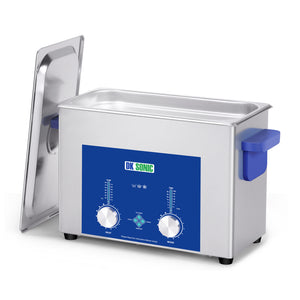 DK SONIC Industrial Ultrasonic Cleaner 4L,120W Commercial Ultrasonic Jewelry Cleaner with Encoded Timer, Heater& Basket, Multi-Application for Jewelry, Glasses, Chains, Watches