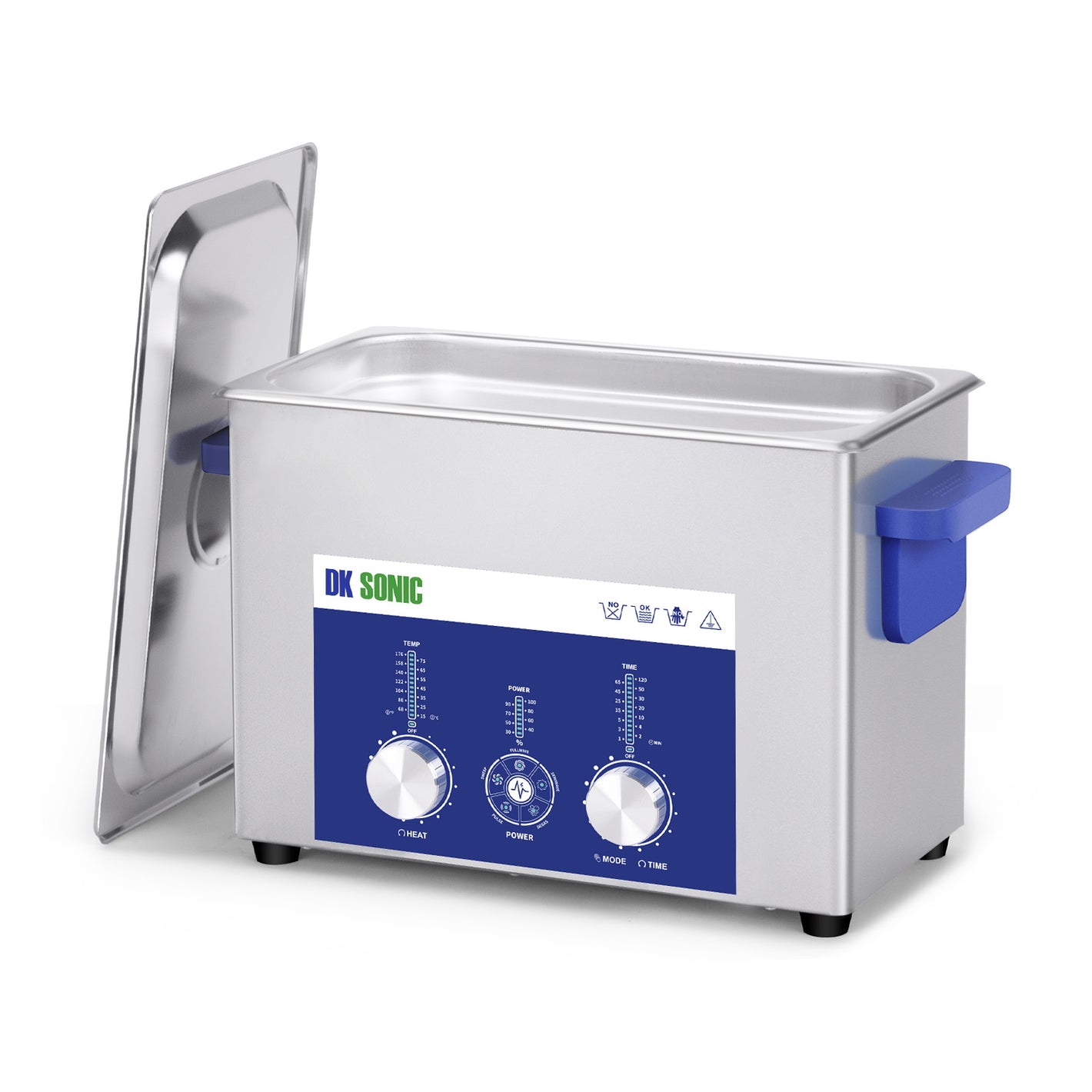 DK SONIC Ultrasonic Cleaner 4L 120W, Ultrasonic Jewelry Cleaner with Power Adjustable Encoded Control and Five Modes for Glasses, Necklaces, Watches,Coins Cleaning