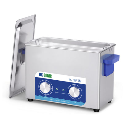 DK SONIC Ultrasonic Cleaner,4L 120W Ultrasonic Jewelry Cleaner with Heater& Mechanical Timer,Sonic Cleaner for Cleaning Jewelry,Eyeglasses,Coins(Include Basket)