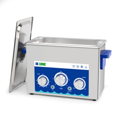 DK SONIC Industrieller Ultraschallreiniger 4L, 120W Ultraschall-Schmuckreiniger mit Einstellbarer Funktion, Timer und Heizung für Münzen, Brillen, Halsketten, Uhren Reinigung (Einschließlich Korb)