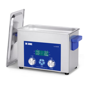 DK SONIC Ultraschallreiniger 4L,120W Kommerzielle Ultraschallreinigungsgerät mit Intelligente mechanische Zeitschaltuhr, Heater & Korb, Multi-Anwendung für Schmuck, Gläser, Ketten, Uhren