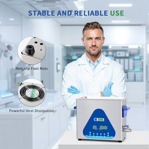 DK SONIC Ultrasonic Cleaner 6L,180W Industrial Ultrasonic Parts Cleaner with Heater&Timer, Digital Control&Basket, Multiple Functions for Motorcycle Engines,Carburetors, Chains