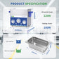 DK SONIC Industrial Ultrasonic Cleaner 3L 120W, Ultrasonic Jewelry Cleaner with Power Adjustable Function, Timer and Heater for Coins, Glasses, Necklaces, Watches Cleaning(Include Basket)
